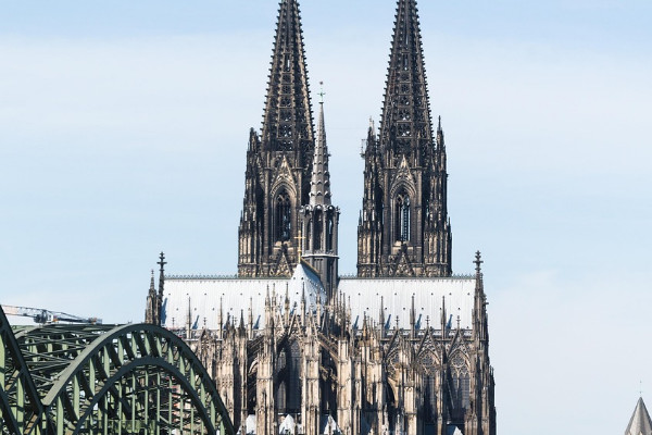 Cologne Cathedral, a Gothic cathedral in Germany, a landmark of Cologne.