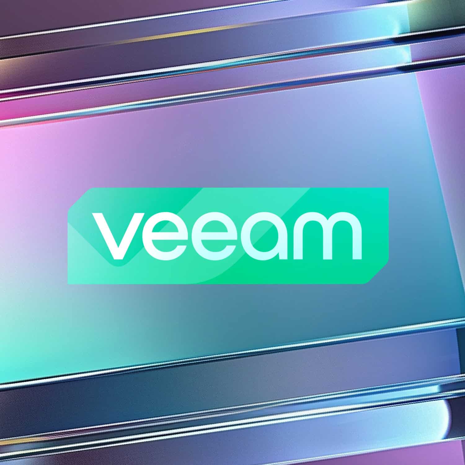 Veeam Logo auf einem modernen, digitalen Hintergrund.
